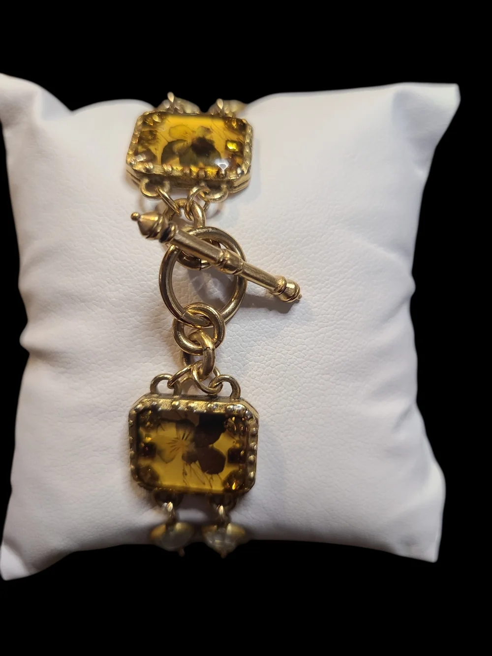 Maximal Art By John Wind Yellow Floral Oval Bracelet Clock 1996 With New Battery